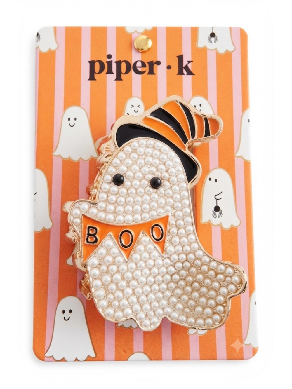NWT ⚜️🖤⚜️ Piper K Adorable Ghost with BOO Banner Hair claw Clip